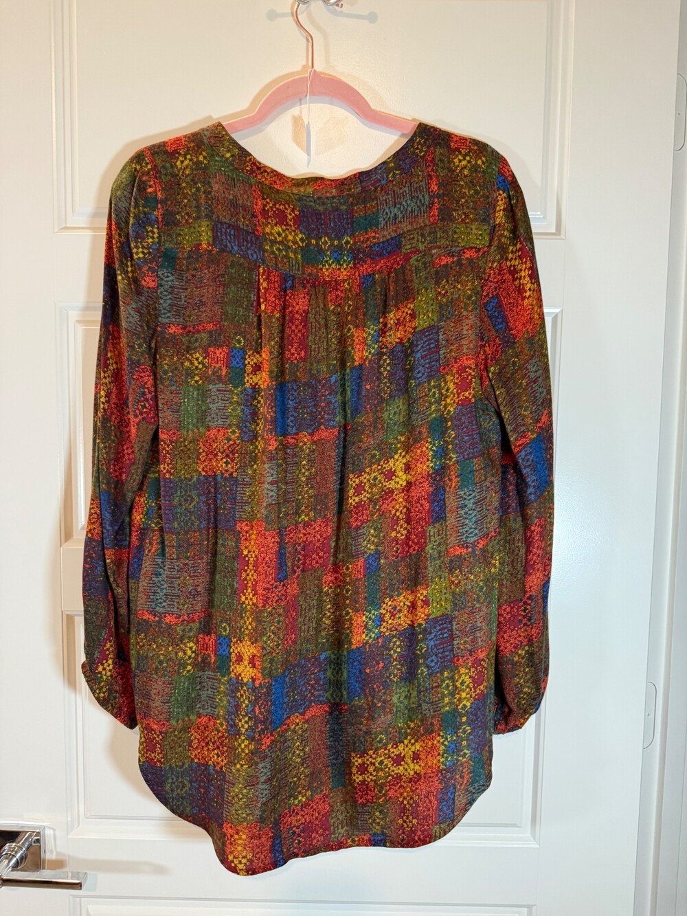 Intro Colorful Patchwork Button-Up Blouse Size M - Picture 2 of 5